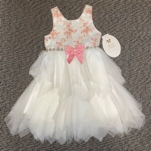 American Princess White and Pink Floral Dress